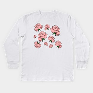 Light pink colour roses Kids Long Sleeve T-Shirt